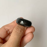 19.3mm A-Grade Natural Black Jadeite Ring Band No. 161781