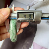 58mm A-Grade Natural Grey Green Jadeite Modern Round Bangle No.151630