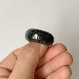 19.3mm A-Grade Natural Black Jadeite Ring Band No. 161781