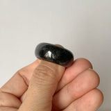 19.3mm A-Grade Natural Black Jadeite Ring Band No. 161781
