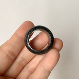 19.3mm A-Grade Natural Black Jadeite Ring Band No. 161781
