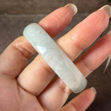 52.7mm A-Grade Natural Light Green Jadeite Modern Round Bangle No.152141
