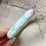 58mm A-Grade Natural Grey Green Jadeite Modern Round Bangle No.151627