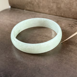 52.4mm A-Grade Natural Light Green Jadeite Modern Round Bangle No.152142