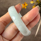 52.4mm A-Grade Natural Light Green Jadeite Modern Round Bangle No.152142