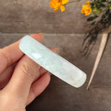 52.8mm A-Grade Natural Light Green Jadeite Modern Round Bangle No.152143