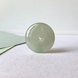 A-Grade Natural Light Yellowish Green Jadeite Donut Pendant No.171183