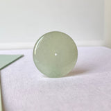 A-Grade Natural Light Yellowish Green Jadeite Donut Pendant No.171183