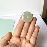 A-Grade Natural Light Yellowish Green Jadeite Donut No.171183