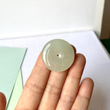 A-Grade Natural Light Yellowish Green Jadeite Donut No.171183