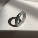 18.9mm A-Grade Natural Grey Jadeite Ring Band No.161727
