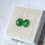 SOLD OUT: 2.80cts A-Grade Natural Imperial Green Jadeite Oval Cabochon Pair No.180607