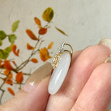 A-Grade White Jadeite Donut Pendant (Osmanthus Flower) No.172778