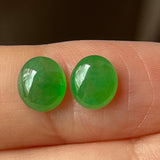 2.80cts A-Grade Natural Imperial Green Jadeite Oval Cabochon Pair No.180607