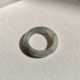 18.9mm A-Grade Natural Grey Jadeite Ring Band No.161727