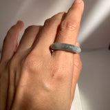 18.9mm A-Grade Natural Grey Jadeite Ring Band No.161727