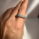 18.9mm A-Grade Natural Grey Jadeite Ring Band No.161727