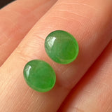 SOLD OUT: 2.80cts A-Grade Natural Imperial Green Jadeite Oval Cabochon Pair No.180607