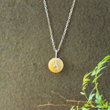 A-Grade Yellow Jadeite Donut Bamboo Pendant No.172779