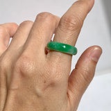 17.7mm A-Grade Natural Imperial Green Jadeite Ring Band No.162491