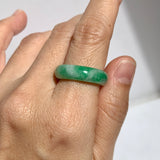 17.7mm A-Grade Natural Imperial Green Jadeite Ring Band No.162491