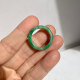 17.7mm A-Grade Natural Imperial Green Jadeite Ring Band No.162491