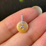 A-Grade Yellow Jadeite Donut Bamboo Pendant No.172779