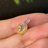 A-Grade Yellow Jadeite Donut Bamboo Pendant No.172779