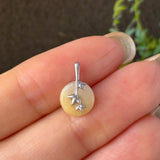 A-Grade Yellow Jadeite Donut Bamboo Pendant No.172780