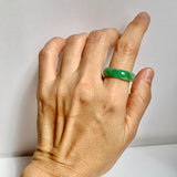 17.7mm A-Grade Natural Imperial Green Jadeite Ring Band No.162492
