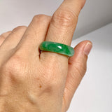 17.7mm A-Grade Natural Imperial Green Jadeite Ring Band No.162492