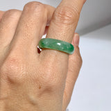 17.7mm A-Grade Natural Imperial Green Jadeite Ring Band No.162492