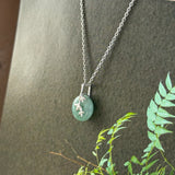A-Grade Greenish Blue Jadeite Donut Bamboo Pendant No.172781