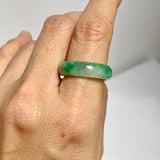 17.7mm A-Grade Natural Imperial Green Jadeite Ring Band No.162492