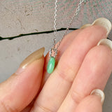 A-Grade Apple Green Jadeite M.Petals Lilac Flower Donut Pendant No.172783