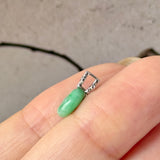 A-Grade Apple Green Jadeite M.Petals Lilac Flower Donut Pendant No.172782