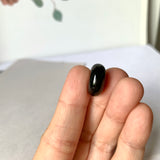 A-Grade Natural Black Omphacite Jadeite Donut Pendant No.171179