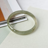 49.6mm A-Grade Moss Green Jadeite Modern Round Bangle No.600148
