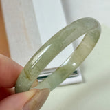 49.6mm A-Grade Moss Green Jadeite Modern Round Bangle No.600148