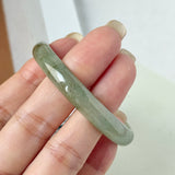 49.6mm A-Grade Moss Green Jadeite Modern Round Bangle No.600148