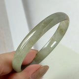 49.6mm A-Grade Moss Green Jadeite Modern Round Bangle No.600148
