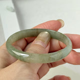 49.6mm A-Grade Moss Green Jadeite Modern Round Bangle No.600148