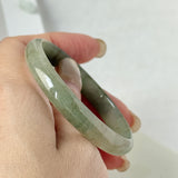 49.6mm A-Grade Moss Green Jadeite Modern Round Bangle No.600148