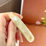 56.8mm A-Grade Light Yellowish Green Jadeite Modern Round Bangle No.152146