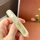 56.8mm A-Grade Light Yellowish Green Jadeite Modern Round Bangle No.152146
