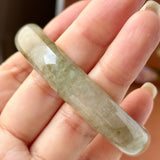 56.8mm A-Grade Light Yellowish Green Jadeite Modern Round Bangle No.152146