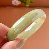 47.7mm A-Grade Yellowish Green Jadeite Modern Round Bangle No.151427