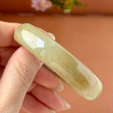 47.7mm A-Grade Yellowish Green Jadeite Modern Round Bangle No.151427