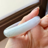 54.5mm A-Grade Natural Lavender Green Jadeite Modern Round Bangle No.152121