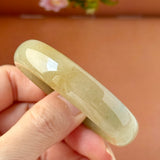 47.7mm A-Grade Yellowish Green Jadeite Modern Round Bangle No.151427